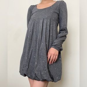 New! Long sleeves bubble dress with gems💎